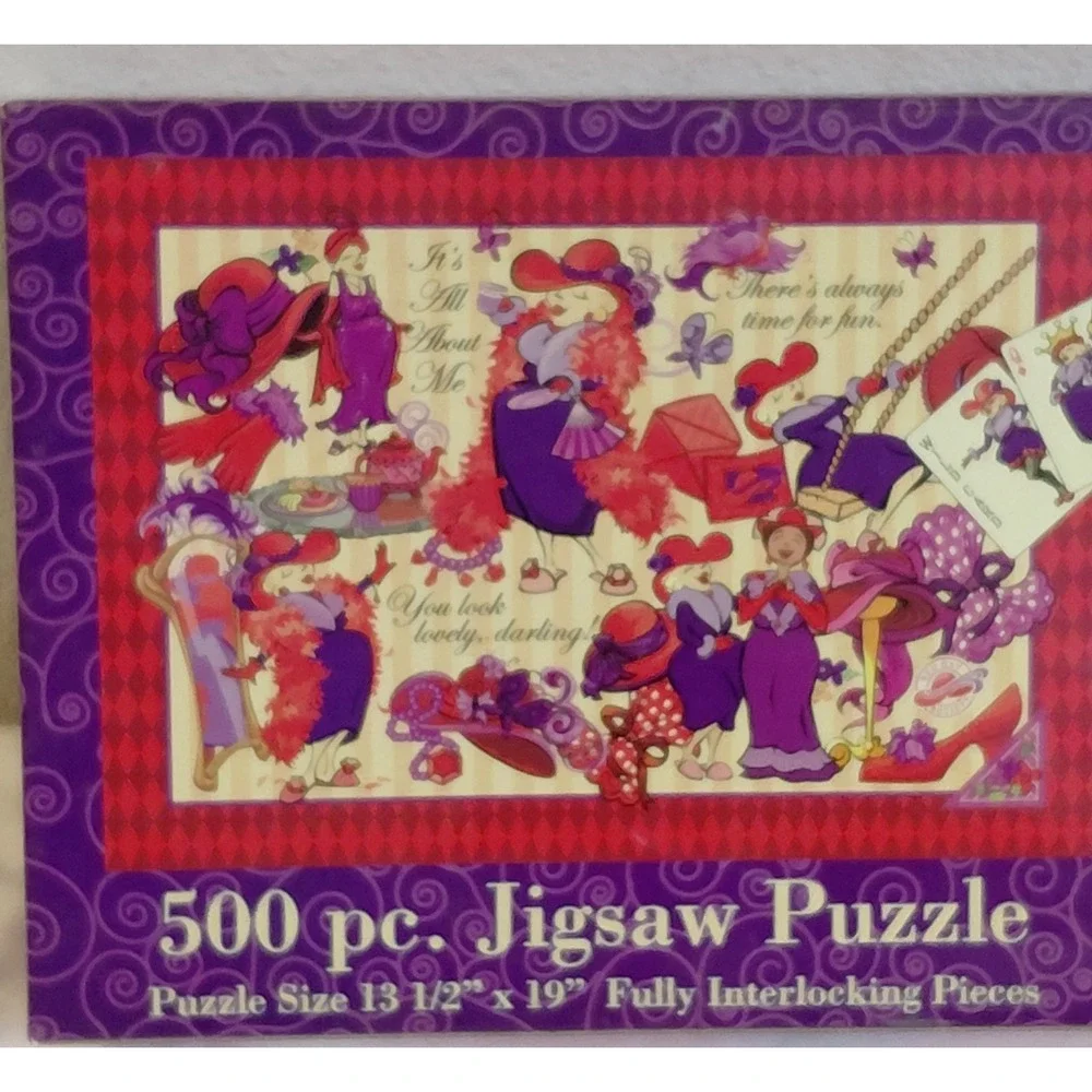 Red Hat Society Bonus Pack 500 Piece Jigsaw Puzzle & 2 Playing Card Decks NIB